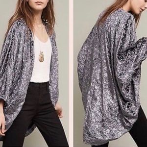 Anthropologie Feathers by Tolani Maya Floral Velvet Kimono